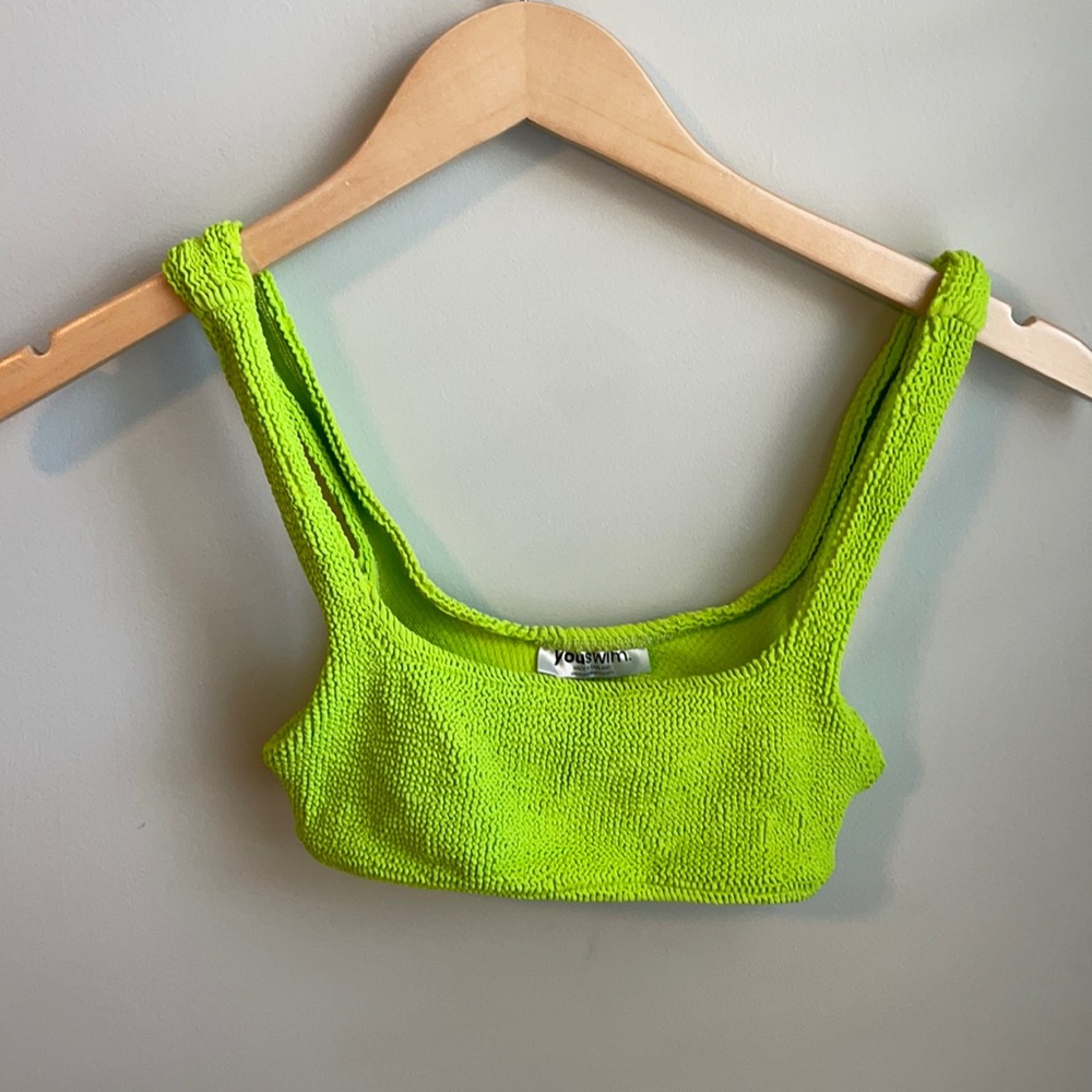 YouSwim neon green bikini top & bottom OSFM